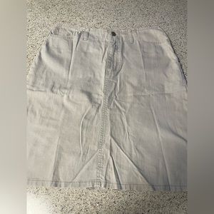 Gloria Vanderbilt Women’s MIDI Khaki 3 Pocket Button& Zipper Side Swan Skirt SzM